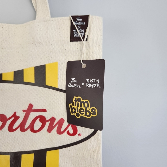 BNWT Tim Biebs Tote Bag Tim Hortons x Justin Bieber Collection - Picture 3 of 9